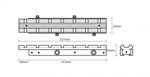 ADAPTOR BASE 1 PIECE 3/8” RIFLE TO WEAVER ELEVATED