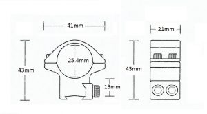 Matchmount 9-11mm /2pc double screw/ 1" Medium