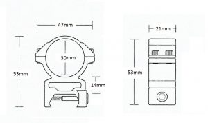 Matchmount Weaver /2pc double screw/ 30mm High