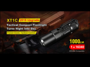 KLARUS Svietidlo XT1C (1000lm) + bat. 16340BAT (700mAh, 3,7V).